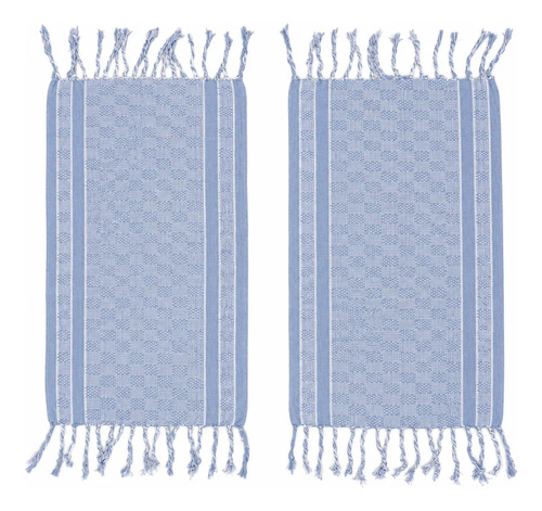 Kit Passadeira Para Cozinha De Tear 3 Peças Promoção Barato 42 Cm 1.2 M Azul - Imagem 2